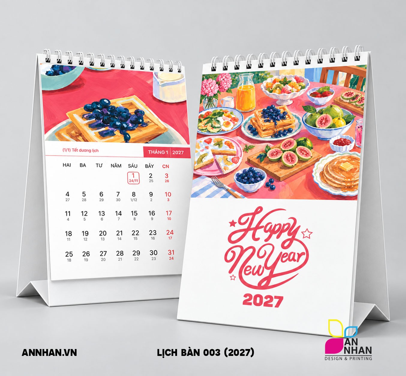 Lịch để b&agrave;n chữ A 2027